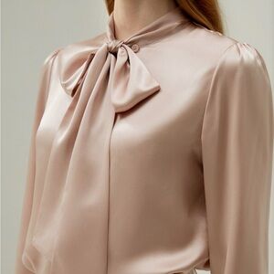 Elegant Pink 100% Silk Blouse